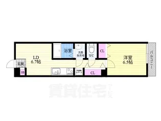 グレース西ノ京【1階】の間取り