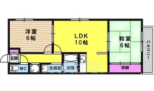レジデンス鳥羽【101号室】の間取り
