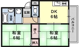 メルヴェーユ桂【106号室】の間取り