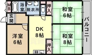 レジデンスひぐち【206号室】の間取り