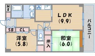 クレマンス甲東園【2階】の間取り