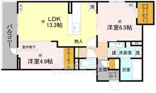グランデール鳳【1階】の間取り