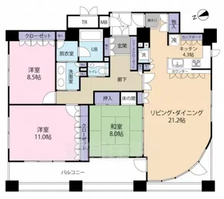 リーガル京都四条河原町通り2【12階】の間取り