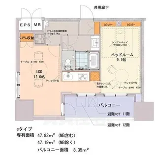 S-RESIDENCE千種belvia TOWER【11階】の間取り