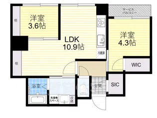 アウスレーベン都島1【4階】の間取り