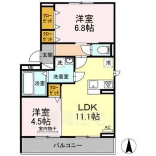 ローザビアンカ【3階】の間取り