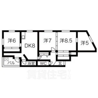 ファーストコート紫野【2階】の間取り
