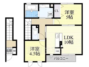 メゾンラグランジュ【2階】の間取り