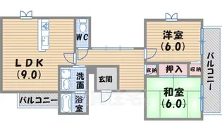 ロイヤル甲東園【2階】の間取り