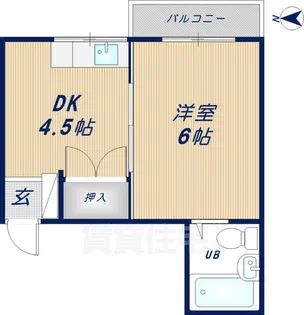 箱殿ハイツ【4階】の間取り