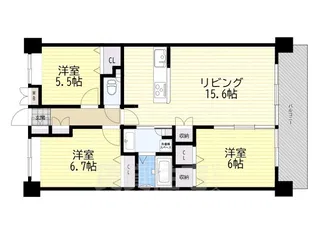 ミオーラ高槻【1階】の間取り