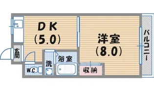吉見ハイツ【1階】の間取り