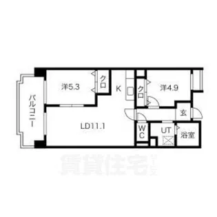 ユーハウス鶴舞2【9階】の間取り