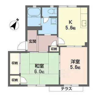 坂の久保ハイツ E棟【101号室】の間取り