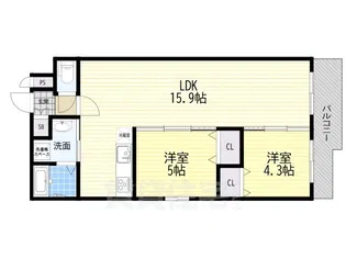 D,CREART尼崎東【4階】の間取り
