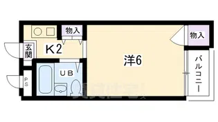 コーポ大仏【202号室】の間取り