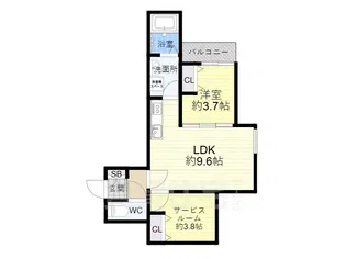 D porta Damrey【3階】の間取り