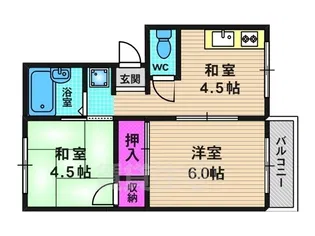 プレジール桂【1階】の間取り