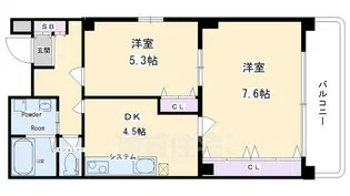 アマデウス西洞院【701号室】の間取り