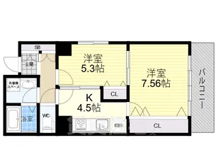 アマデウス西洞院【901号室】の間取り
