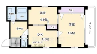アマデウス西洞院【202号室】の間取り