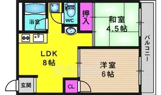 離宮リバーハイツ【1階】の間取り