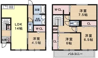 アリヴィオ清涼【B112号室】の間取り