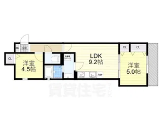 セレニティ小若江A棟【1階】の間取り