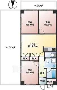 シルバーシャトー太秦【6階】の間取り