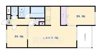 シンフォニー四条河原町【303号室】の間取り