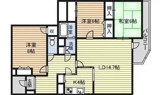 パルナス岳見町【3階】の間取り