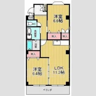 レザンヴェール・2【2階】の間取り