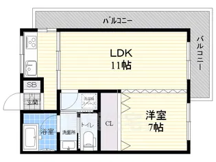 インテリジェント東三国【2階】の間取り