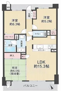グランスイート藤井寺【5階】の間取り