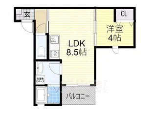 Gracias Court樟葉WEST【3階】の間取り