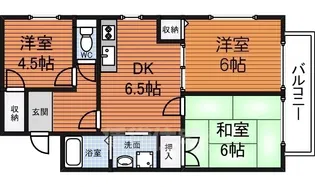 ハイローズオオトリA・B【A201号室】の間取り