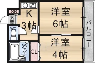 グレースコーポ大塚【4階】の間取り