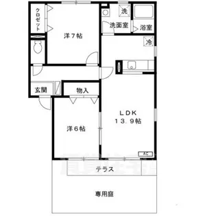 ガーデンハウスC棟【1階】の間取り