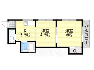 コーポ福知苑【4階】の間取り