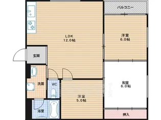 和光ロイヤル長居【2階】の間取り