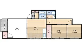 ライフ遠里小野【3階】の間取り