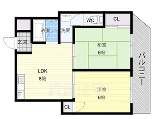 大阪府大阪市住吉区長居西1丁目【マンション】の間取り