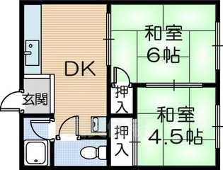 武庫ハイマE棟【2階】の間取り