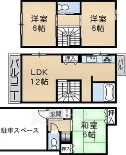 ローズガーデン立花【1階】の間取り