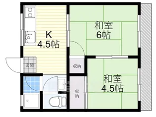 国松ハイツ1号館【2階】の間取り