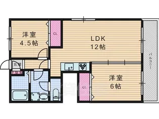 メロディーハイム寝屋川【4階】の間取り
