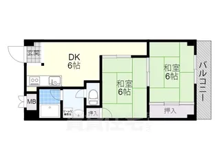 丸信リバーサイドコーポ1棟【9階】の間取り