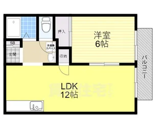 松村ハイツD棟【1階】の間取り