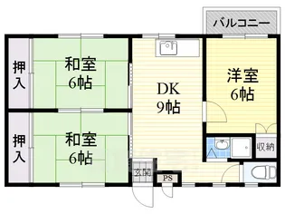 西町ロイヤルマンション【2階】の間取り