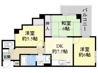 ベルハウス高槻【1階】の間取り